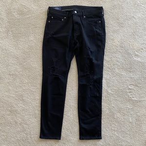 Abecrombie Men’s Stretch Super Skinny Black Denim